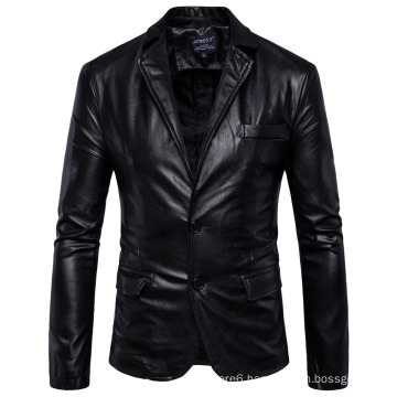 New PU Leather Suit for Man Fashion High Quality Wholesale